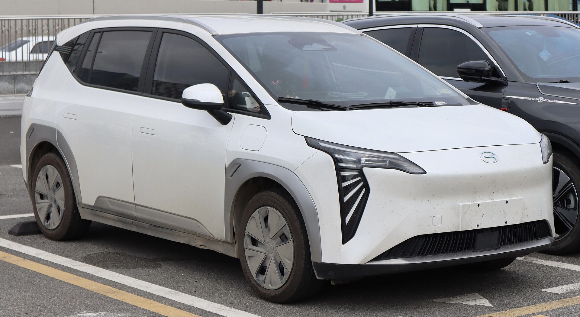 Photograph of the GAC AION Y Plus used as a model-family reference