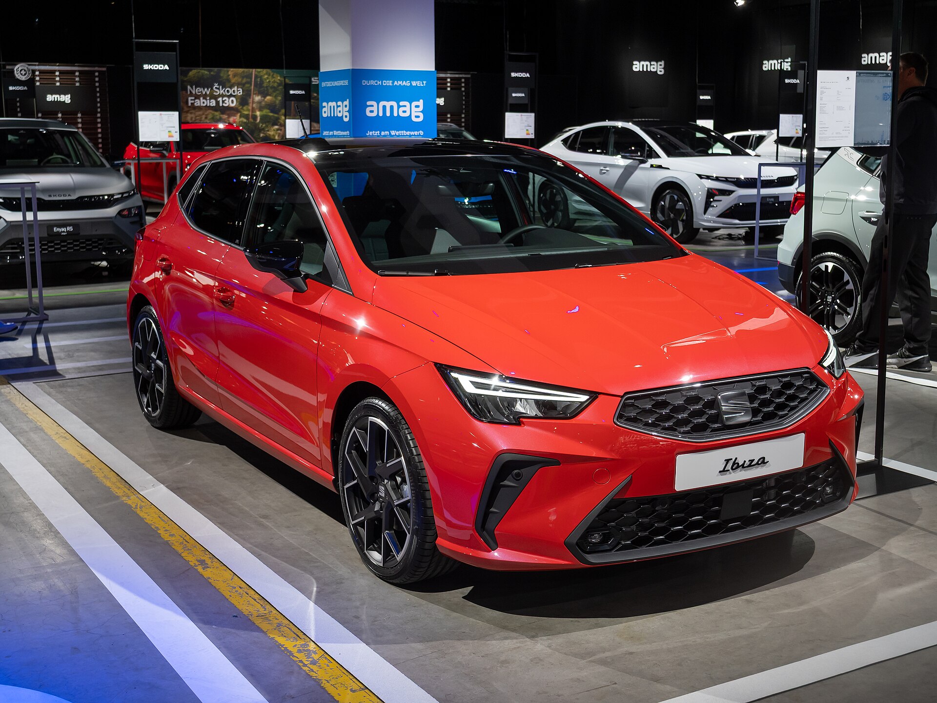 SEAT Ibiza official exterior front three-quarter view for export research