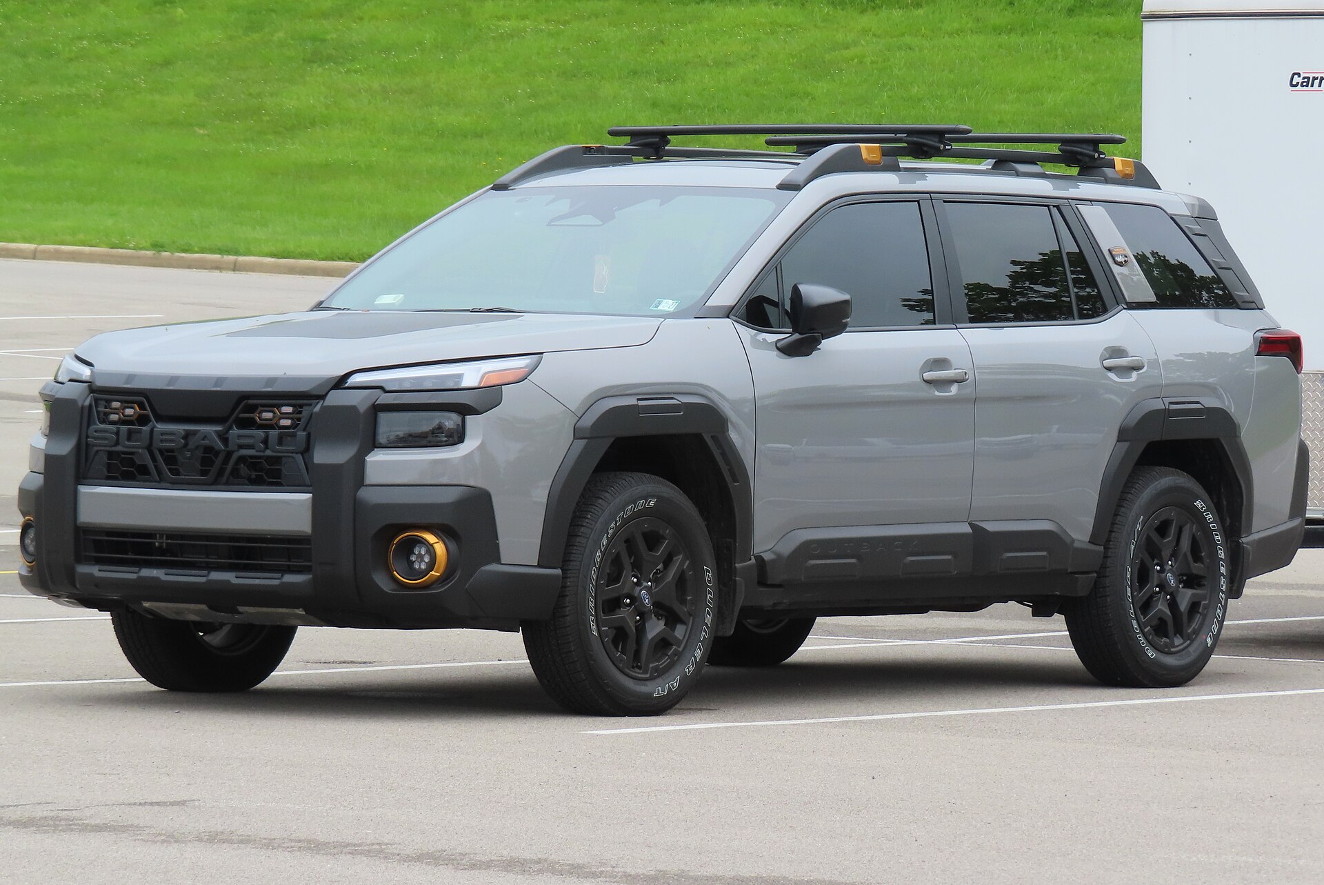 Subaru Outback official exterior front three-quarter view for export research