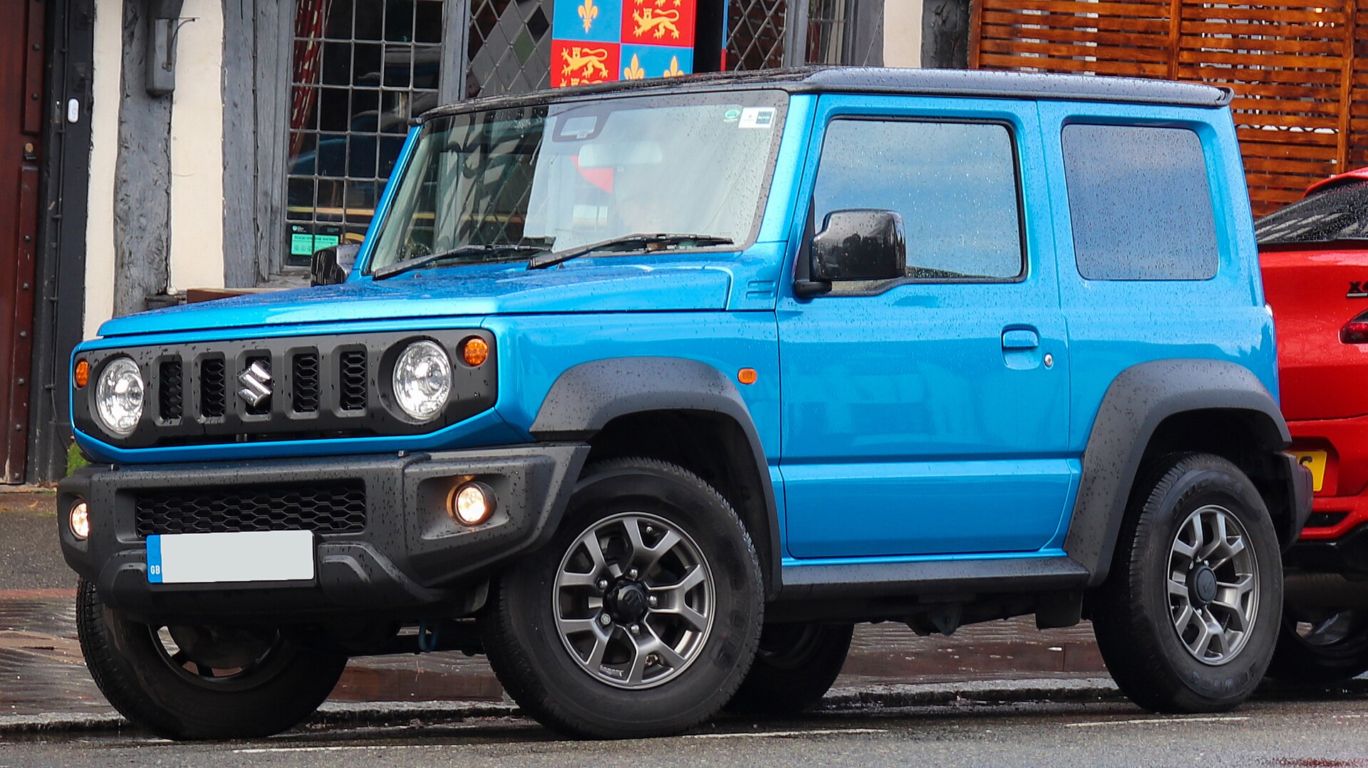 Suzuki Jimny official exterior front three-quarter view for export research